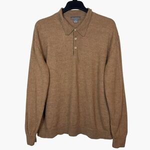 Daniel Cremieux Signature 100% Alpaca Polo Sweater Mens XL Collared Old Money